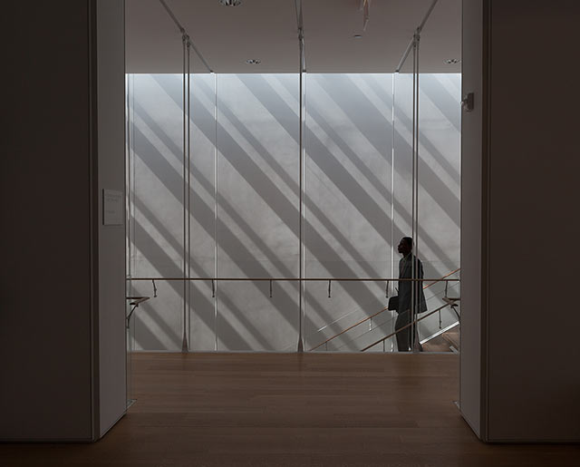 man descending staircase